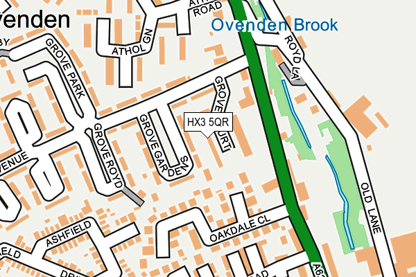 HX3 5QR map - OS OpenMap – Local (Ordnance Survey) HX3 5QR map - OS OpenMap – Local (Ordnance Survey)