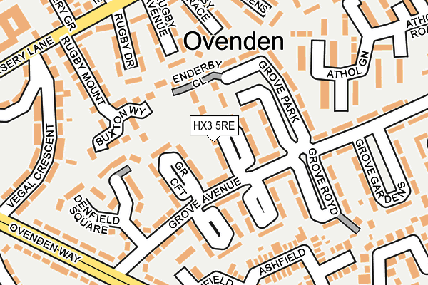 HX3 5RE map - OS OpenMap – Local (Ordnance Survey)
