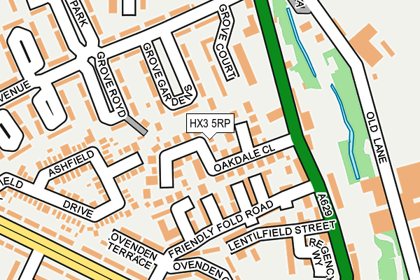 HX3 5RP map - OS OpenMap – Local (Ordnance Survey) HX3 5RP map - OS OpenMap – Local (Ordnance Survey)