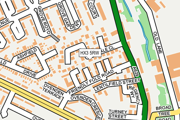 HX3 5RW map - OS OpenMap – Local (Ordnance Survey) HX3 5RW map - OS OpenMap – Local (Ordnance Survey)