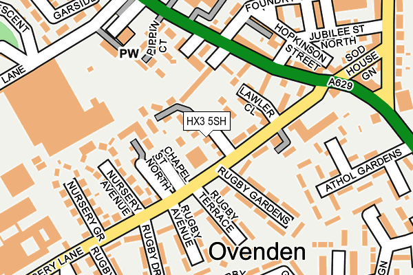 HX3 5SH map - OS OpenMap – Local (Ordnance Survey) HX3 5SH map - OS OpenMap – Local (Ordnance Survey)
