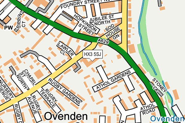 HX3 5SJ map - OS OpenMap – Local (Ordnance Survey) HX3 5SJ map - OS OpenMap – Local (Ordnance Survey)