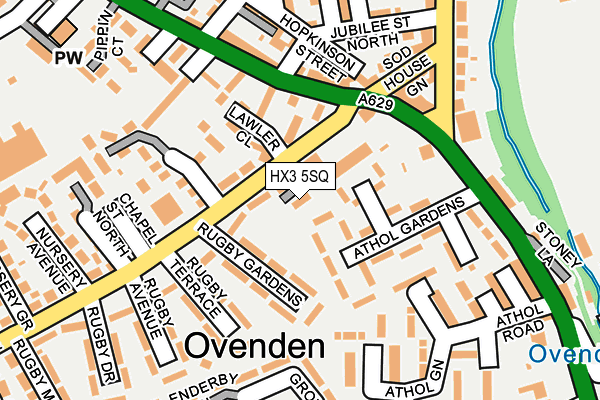 HX3 5SQ map - OS OpenMap – Local (Ordnance Survey)