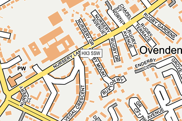 HX3 5SW map - OS OpenMap – Local (Ordnance Survey) HX3 5SW map - OS OpenMap – Local (Ordnance Survey)