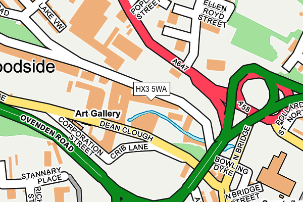 HX3 5WA map - OS OpenMap – Local (Ordnance Survey)