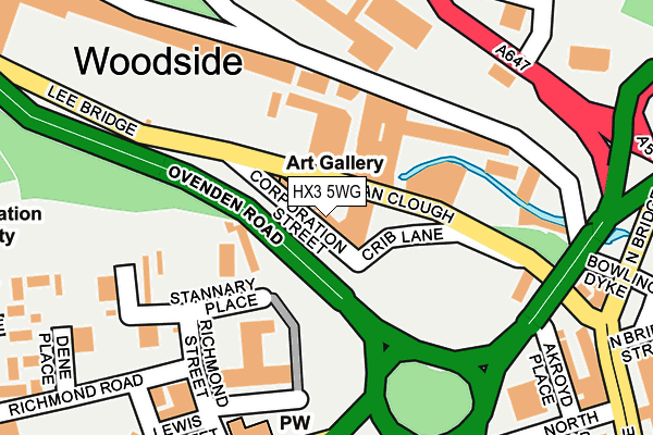 HX3 5WG map - OS OpenMap – Local (Ordnance Survey) HX3 5WG map - OS OpenMap – Local (Ordnance Survey)
