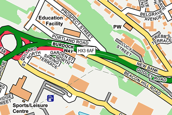 HX3 6AF map - OS OpenMap – Local (Ordnance Survey) HX3 6AF map - OS OpenMap – Local (Ordnance Survey)