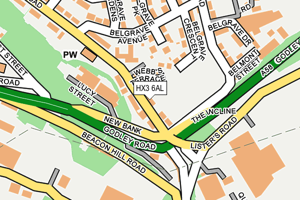 HX3 6AL map - OS OpenMap – Local (Ordnance Survey) HX3 6AL map - OS OpenMap – Local (Ordnance Survey)