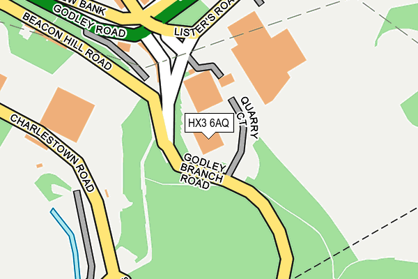 HX3 6AQ map - OS OpenMap – Local (Ordnance Survey) HX3 6AQ map - OS OpenMap – Local (Ordnance Survey)