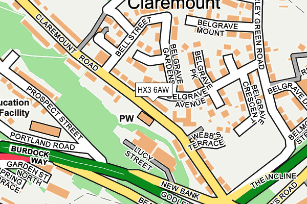HX3 6AW map - OS OpenMap – Local (Ordnance Survey) HX3 6AW map - OS OpenMap – Local (Ordnance Survey)