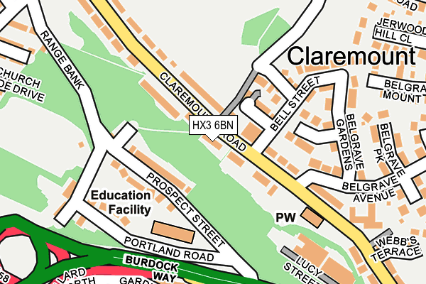 HX3 6BN map - OS OpenMap – Local (Ordnance Survey)