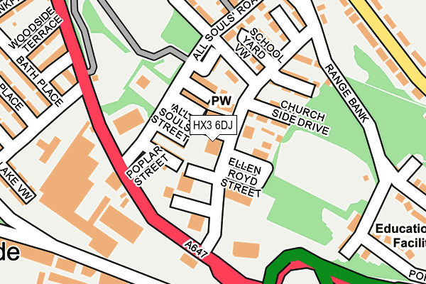 HX3 6DJ map - OS OpenMap – Local (Ordnance Survey)