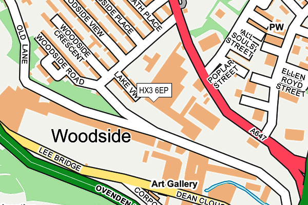 HX3 6EP map - OS OpenMap – Local (Ordnance Survey)