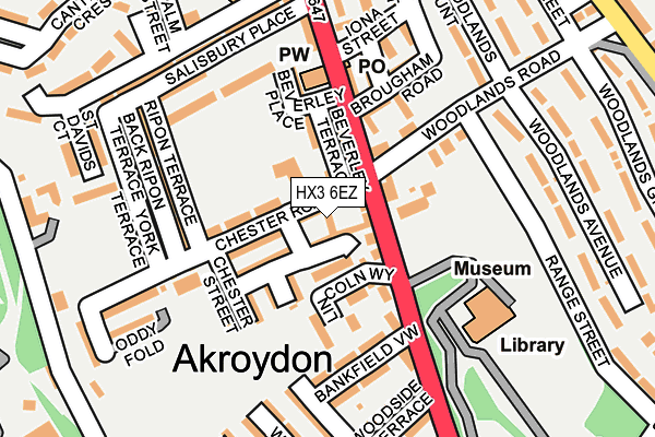 HX3 6EZ map - OS OpenMap – Local (Ordnance Survey) HX3 6EZ map - OS OpenMap – Local (Ordnance Survey)