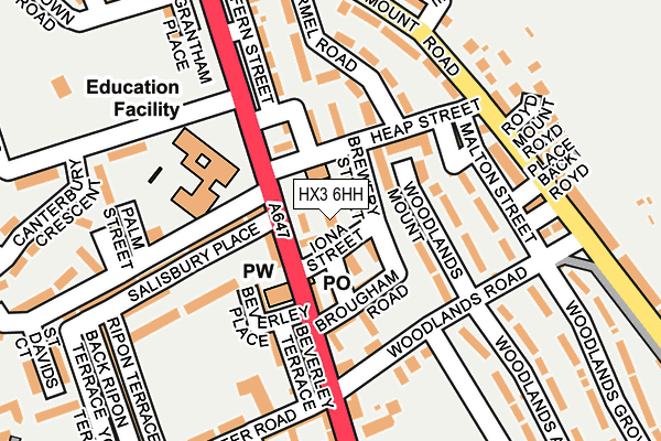 HX3 6HH map - OS OpenMap – Local (Ordnance Survey)