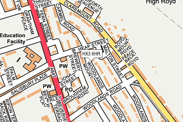 HX3 6HR map - OS OpenMap – Local (Ordnance Survey) HX3 6HR map - OS OpenMap – Local (Ordnance Survey)
