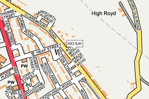HX3 6JH map - OS OpenMap – Local (Ordnance Survey) HX3 6JH map - OS OpenMap – Local (Ordnance Survey)