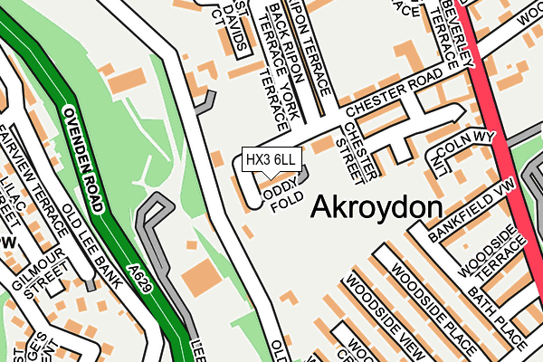 HX3 6LL map - OS OpenMap – Local (Ordnance Survey) HX3 6LL map - OS OpenMap – Local (Ordnance Survey)