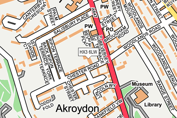 HX3 6LW map - OS OpenMap – Local (Ordnance Survey) HX3 6LW map - OS OpenMap – Local (Ordnance Survey)