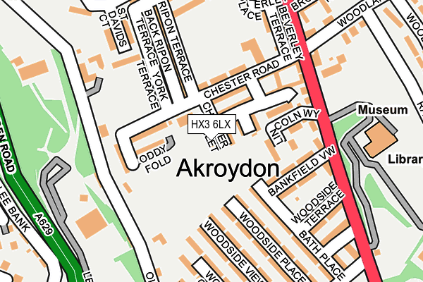 HX3 6LX map - OS OpenMap – Local (Ordnance Survey) HX3 6LX map - OS OpenMap – Local (Ordnance Survey)