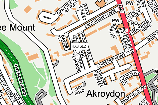 HX3 6LZ map - OS OpenMap – Local (Ordnance Survey) HX3 6LZ map - OS OpenMap – Local (Ordnance Survey)