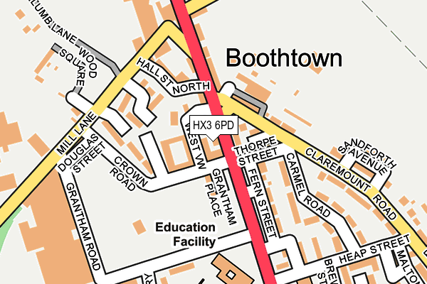 HX3 6PD map - OS OpenMap – Local (Ordnance Survey) HX3 6PD map - OS OpenMap – Local (Ordnance Survey)