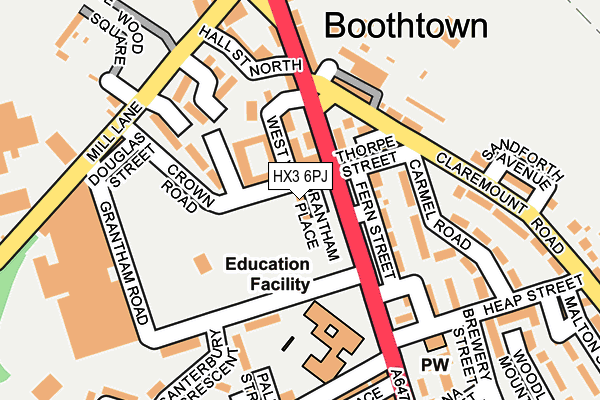 HX3 6PJ map - OS OpenMap – Local (Ordnance Survey) HX3 6PJ map - OS OpenMap – Local (Ordnance Survey)