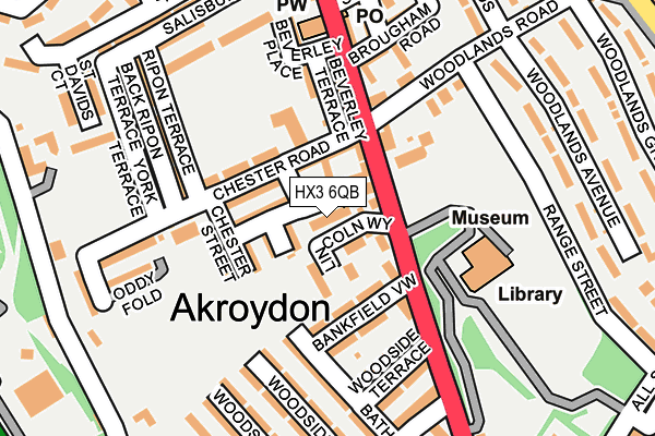 HX3 6QB map - OS OpenMap – Local (Ordnance Survey) HX3 6QB map - OS OpenMap – Local (Ordnance Survey)