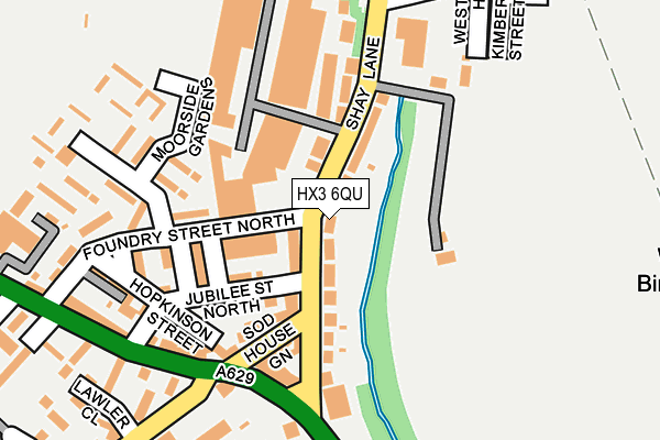 HX3 6QU map - OS OpenMap – Local (Ordnance Survey) HX3 6QU map - OS OpenMap – Local (Ordnance Survey)