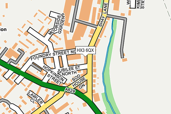 HX3 6QX map - OS OpenMap – Local (Ordnance Survey)