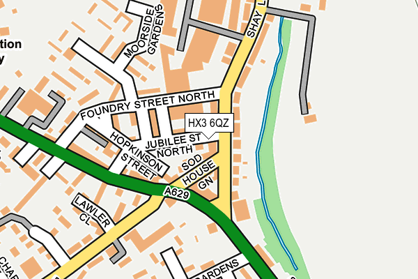 HX3 6QZ map - OS OpenMap – Local (Ordnance Survey)