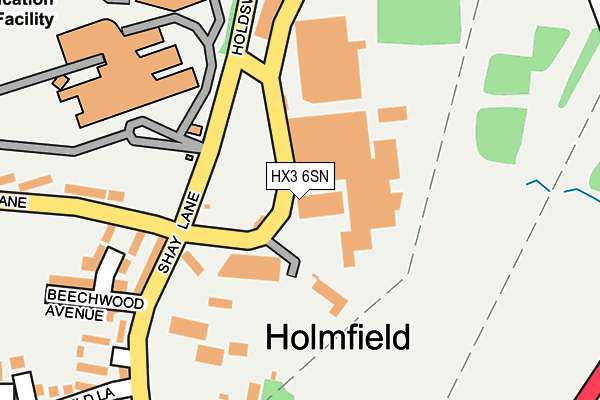 HX3 6SN map - OS OpenMap – Local (Ordnance Survey)