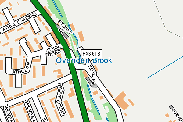 HX3 6TB map - OS OpenMap – Local (Ordnance Survey)