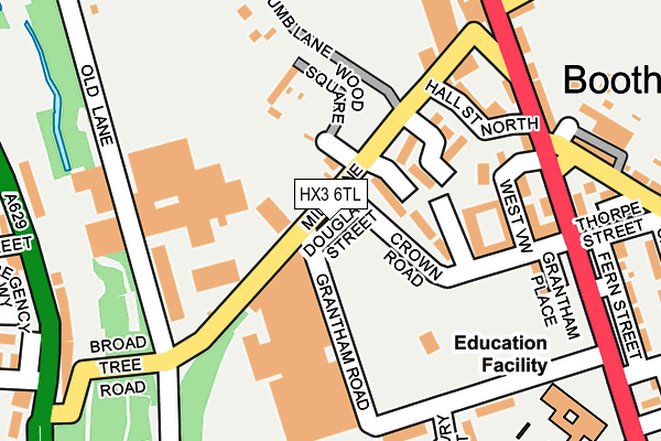HX3 6TL map - OS OpenMap – Local (Ordnance Survey) HX3 6TL map - OS OpenMap – Local (Ordnance Survey)