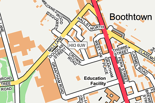 HX3 6UW map - OS OpenMap – Local (Ordnance Survey) HX3 6UW map - OS OpenMap – Local (Ordnance Survey)
