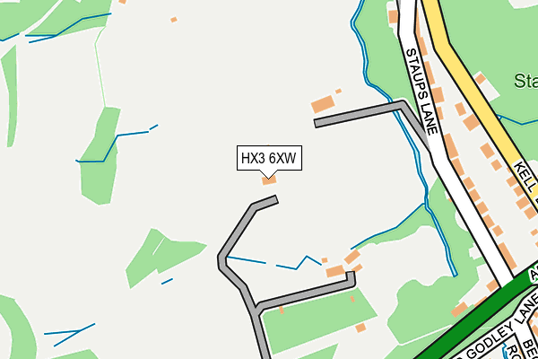 HX3 6XW map - OS OpenMap – Local (Ordnance Survey) HX3 6XW map - OS OpenMap – Local (Ordnance Survey)