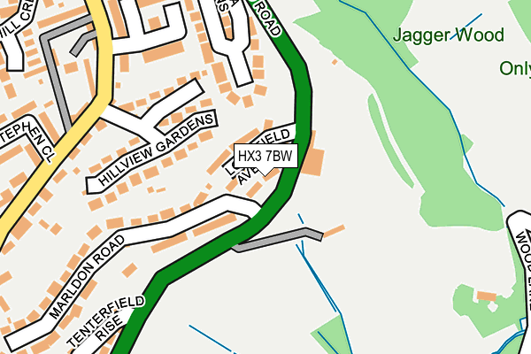 HX3 7BW map - OS OpenMap – Local (Ordnance Survey) HX3 7BW map - OS OpenMap – Local (Ordnance Survey)