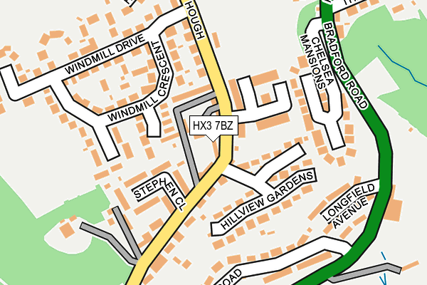 HX3 7BZ map - OS OpenMap – Local (Ordnance Survey) HX3 7BZ map - OS OpenMap – Local (Ordnance Survey)