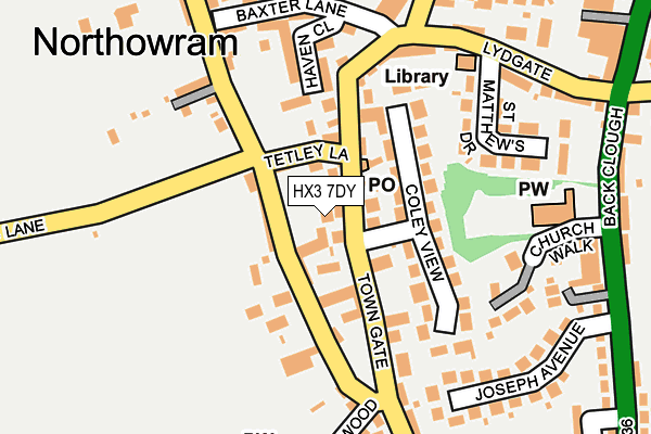 HX3 7DY map - OS OpenMap – Local (Ordnance Survey) HX3 7DY map - OS OpenMap – Local (Ordnance Survey)