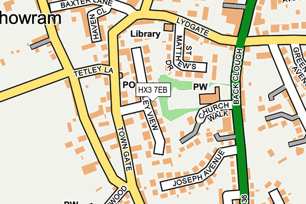 HX3 7EB map - OS OpenMap – Local (Ordnance Survey) HX3 7EB map - OS OpenMap – Local (Ordnance Survey)