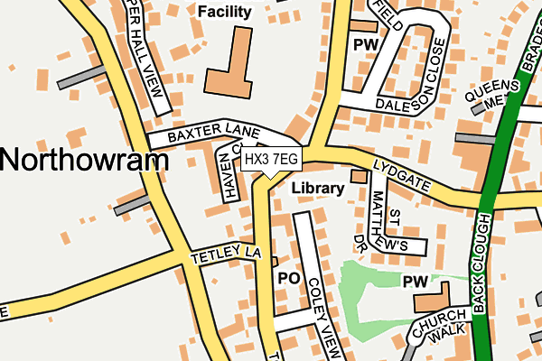 HX3 7EG map - OS OpenMap – Local (Ordnance Survey) HX3 7EG map - OS OpenMap – Local (Ordnance Survey)