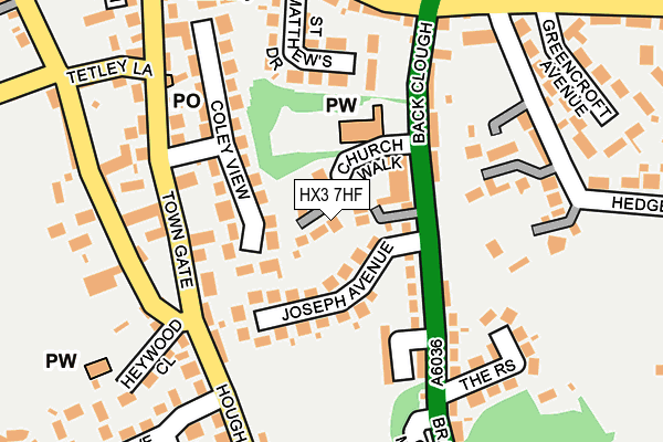 HX3 7HF map - OS OpenMap – Local (Ordnance Survey) HX3 7HF map - OS OpenMap – Local (Ordnance Survey)