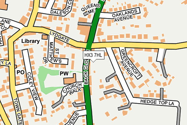 HX3 7HL map - OS OpenMap – Local (Ordnance Survey) HX3 7HL map - OS OpenMap – Local (Ordnance Survey)