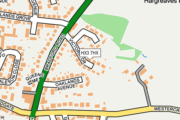 HX3 7HX map - OS OpenMap – Local (Ordnance Survey)