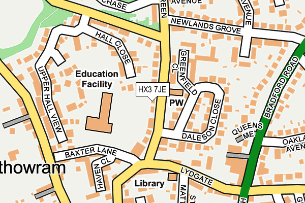 HX3 7JE map - OS OpenMap – Local (Ordnance Survey)
