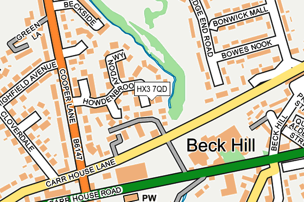 HX3 7QD map - OS OpenMap – Local (Ordnance Survey) HX3 7QD map - OS OpenMap – Local (Ordnance Survey)