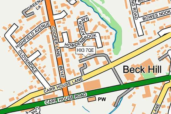 HX3 7QE map - OS OpenMap – Local (Ordnance Survey) HX3 7QE map - OS OpenMap – Local (Ordnance Survey)