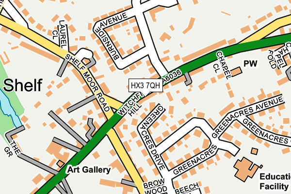 HX3 7QH map - OS OpenMap – Local (Ordnance Survey) HX3 7QH map - OS OpenMap – Local (Ordnance Survey)