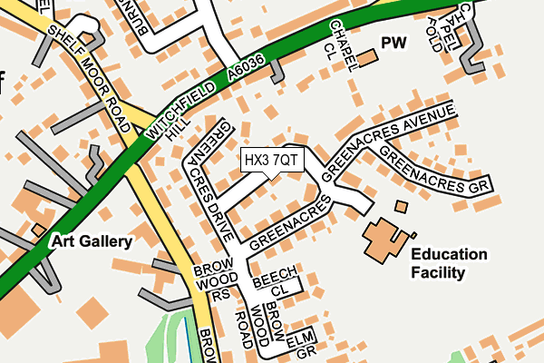 HX3 7QT map - OS OpenMap – Local (Ordnance Survey) HX3 7QT map - OS OpenMap – Local (Ordnance Survey)
