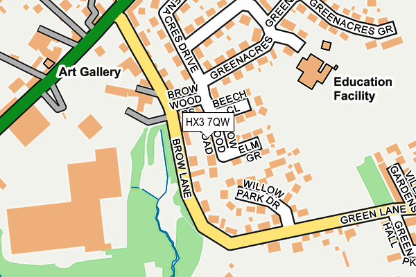 HX3 7QW map - OS OpenMap – Local (Ordnance Survey) HX3 7QW map - OS OpenMap – Local (Ordnance Survey)